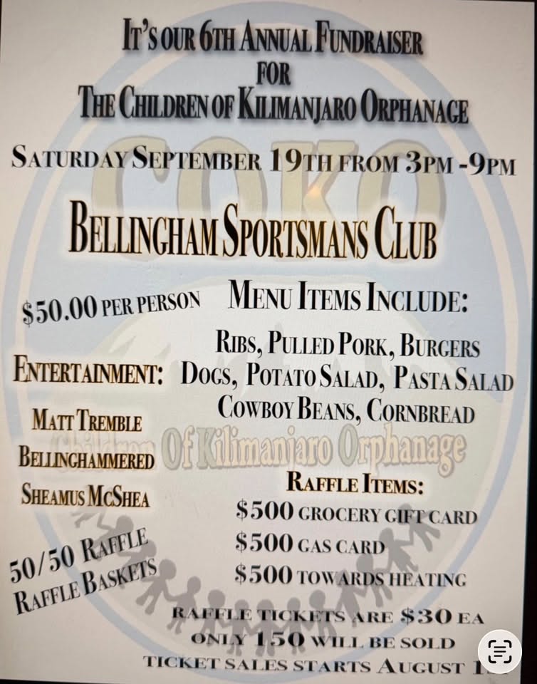 Come join us for our 6th Annual fundraiser at Bellingham Sportsman Club